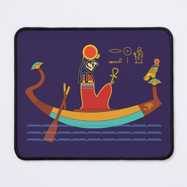 Item preview, The ancient Egyptian god Re on his solar barque, dark purple background. designed and sold by yuretzius.