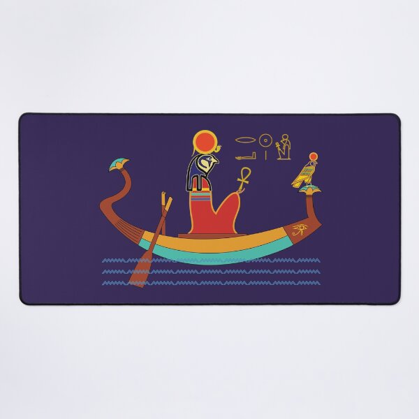 Item preview, The ancient Egyptian god Re on his solar barque, dark purple background. designed and sold by yuretzius.