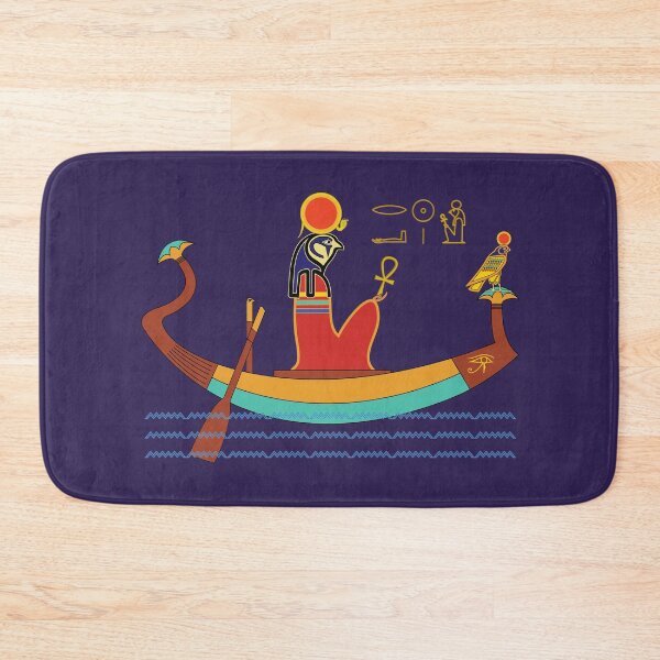 Item preview, The ancient Egyptian god Re on his solar barque, dark purple background. designed and sold by yuretzius.