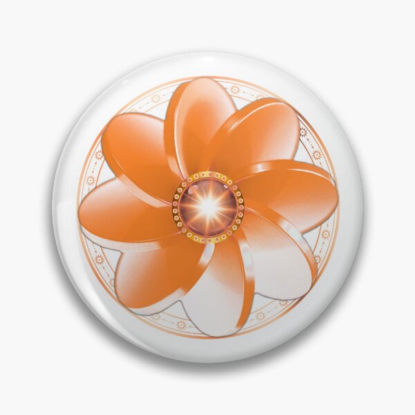 Item preview, Mandala floral naranja brillante en 3D sobre fondo oscuro designed and sold by MinimalAurashop.