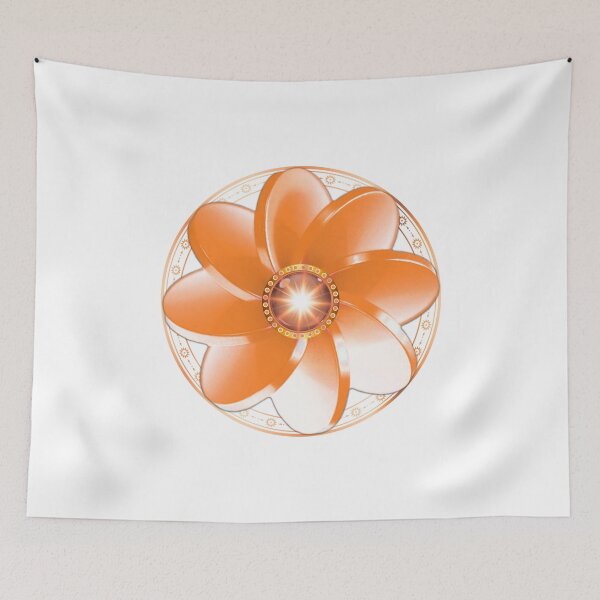 Item preview, 3D Glowing Orange Floral Mandala on Dark designed and sold by MinimalAurashop.