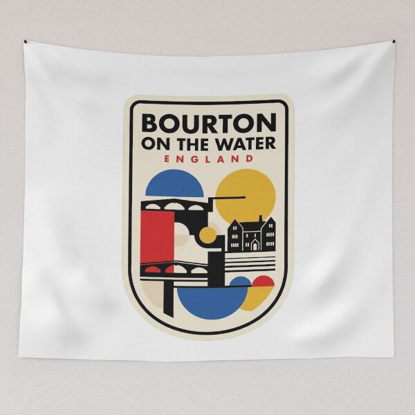 Item preview, Retro Bourton On The Water Bauhaus Geometric Skyline designed and sold by k3rstman1.