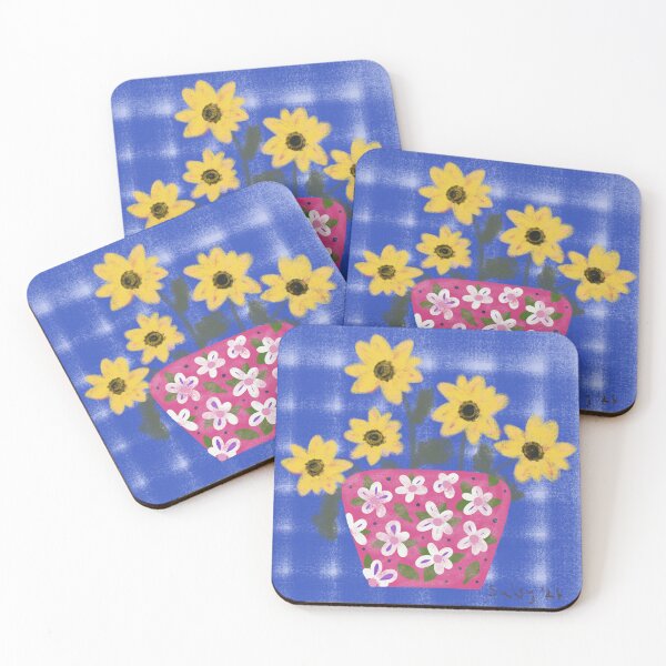 Item preview, Sunflowers In A Pink Vase. designed and sold by SalsySafrano.