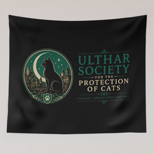 Item preview, Ulthar Society for the Protection of Cats | Lovecraft Vintage Cat Emblem designed and sold by Extravanganzza.