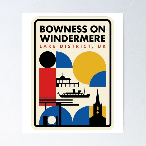 Aperçu de l'œuvre Bowness-on-Windermere rétro, horizon géométrique Bauhaus créée et vendue par k3rstman1.