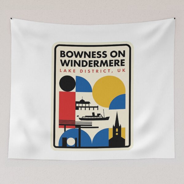 Item preview, Retro Bowness On Windermere Bauhaus Geometric Skyline designed and sold by k3rstman1.