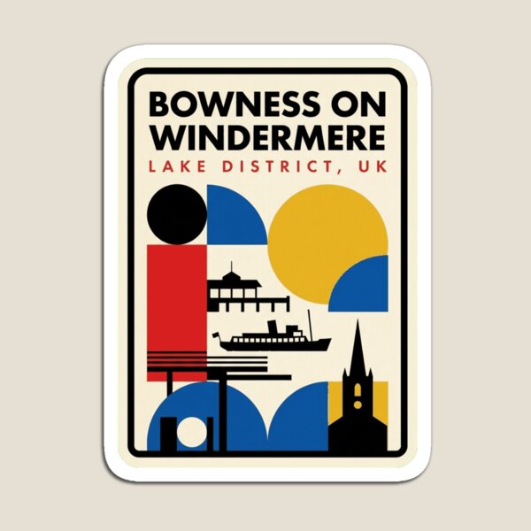 Item preview, Retro Bowness On Windermere Bauhaus Geometric Skyline designed and sold by k3rstman1.