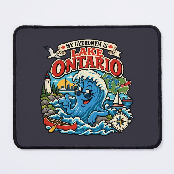 Item preview, MY HYDRONYM IS LAKE ONTARIO — Not Lake America | Funny Canadian Great Lakes Cartoon designed and sold by VoglR.