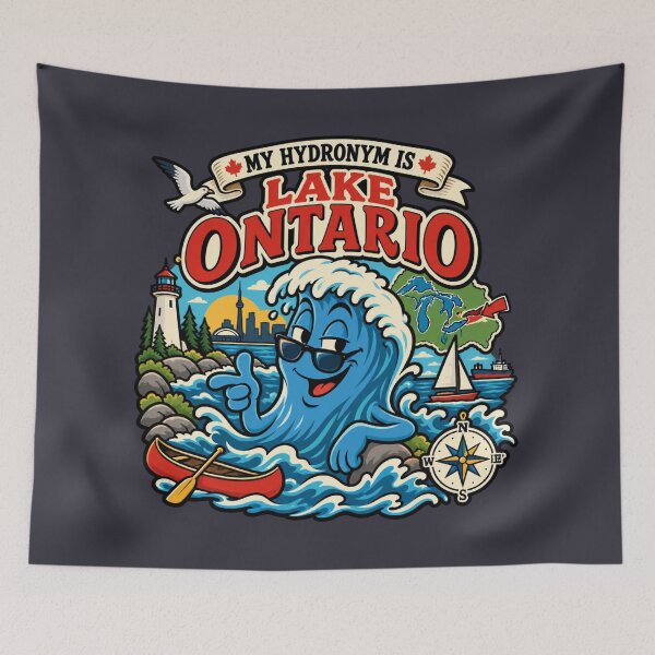 Item preview, MY HYDRONYM IS LAKE ONTARIO — Not Lake America | Funny Canadian Great Lakes Cartoon designed and sold by VoglR.