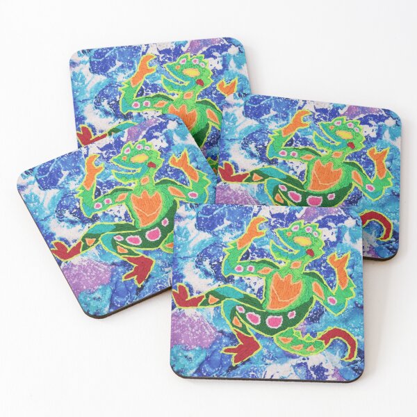 Item preview, Cosmic Dancing Green Reptile Character designed and sold by Menagerie-Neon.