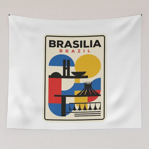 Item preview, Retro Brasilia Bauhaus Geometric Skyline designed and sold by k3rstman1.