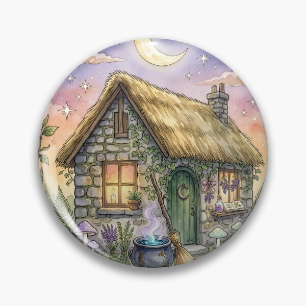 Item preview, Witchy Cottagecore Watercolor Art Print designed and sold by DIUMERI.