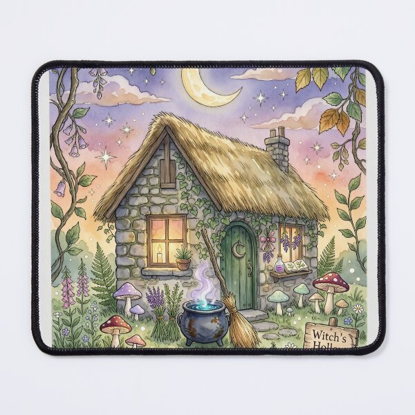 Item preview, Witchy Cottagecore Watercolor Art Print designed and sold by DIUMERI.