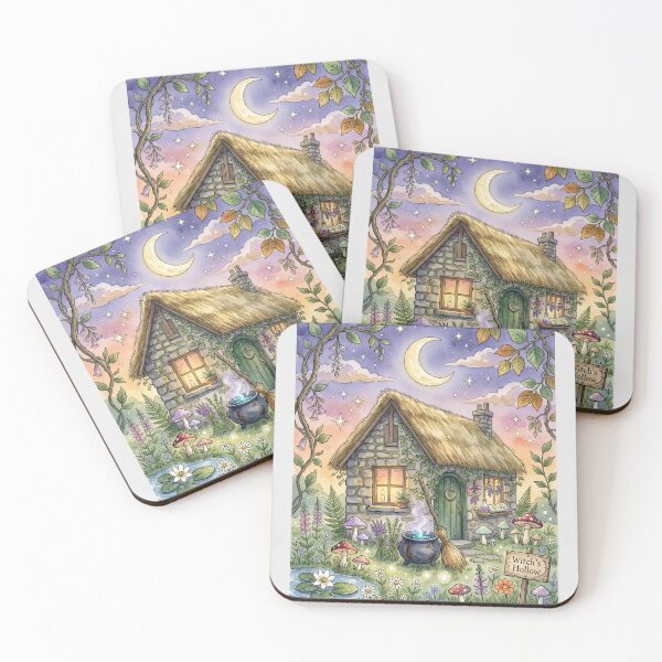 Item preview, Witchy Cottagecore Watercolor Art Print designed and sold by DIUMERI.