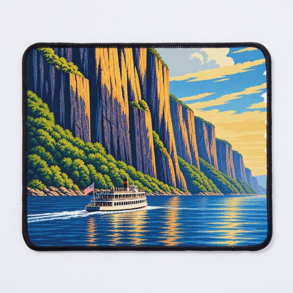 Item preview, The Palisades – Vintage Hudson River Travel Poster designed and sold by Past in Threads.