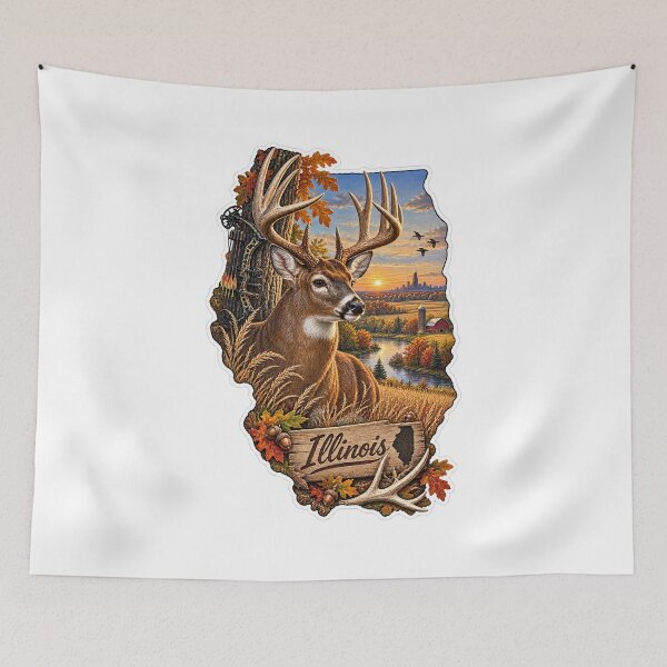 Aperçu de l'œuvre Chasse et pêche dans l'Illinois créée et vendue par Whimspired By Paxx.