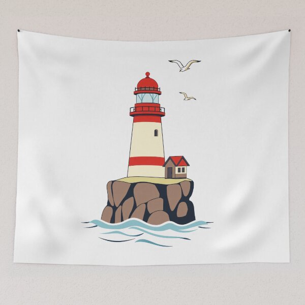 Item preview, Lighthouse on Rock Island designed and sold by Sage Print House.