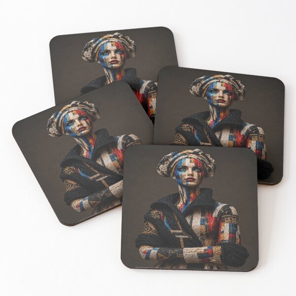 Item preview, The Painted Empress – Abstract Textile Art Portrait designed and sold by Vibrant Magical Shop.
