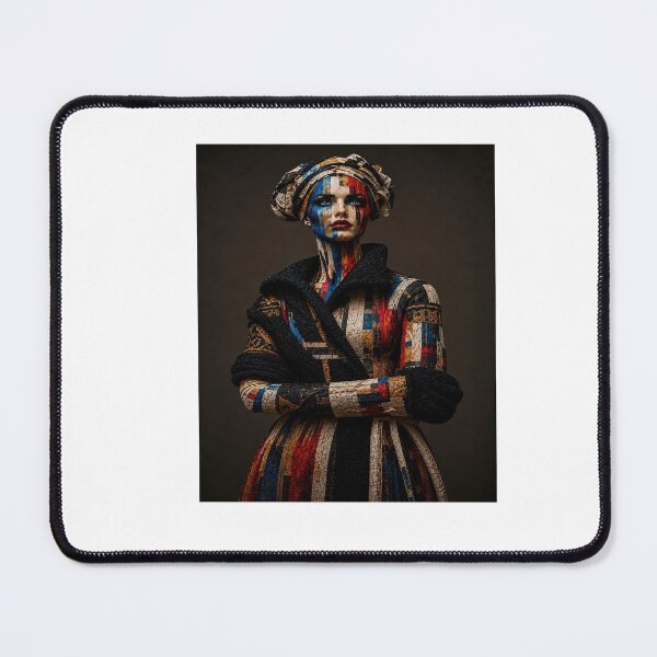 Item preview, The Painted Empress – Abstract Textile Art Portrait designed and sold by Vibrant Magical Shop.