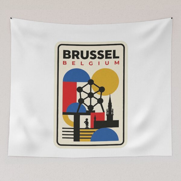 Item preview, Retro Brussels Bauhaus Geometric Skyline designed and sold by k3rstman1.