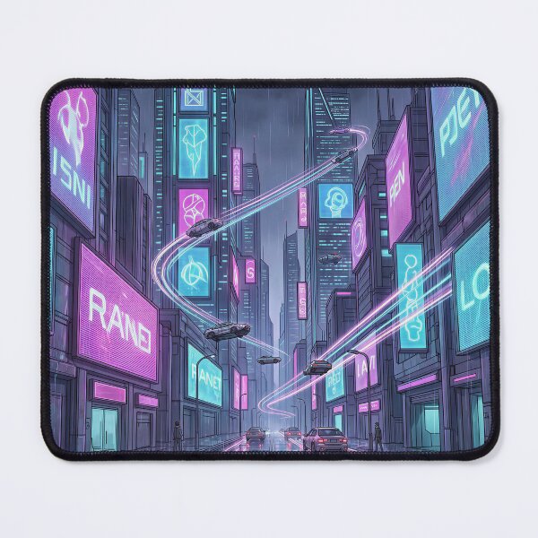 Item preview, Cyberpunk Neon City Futuristic Art Print designed and sold by DIUMERI.