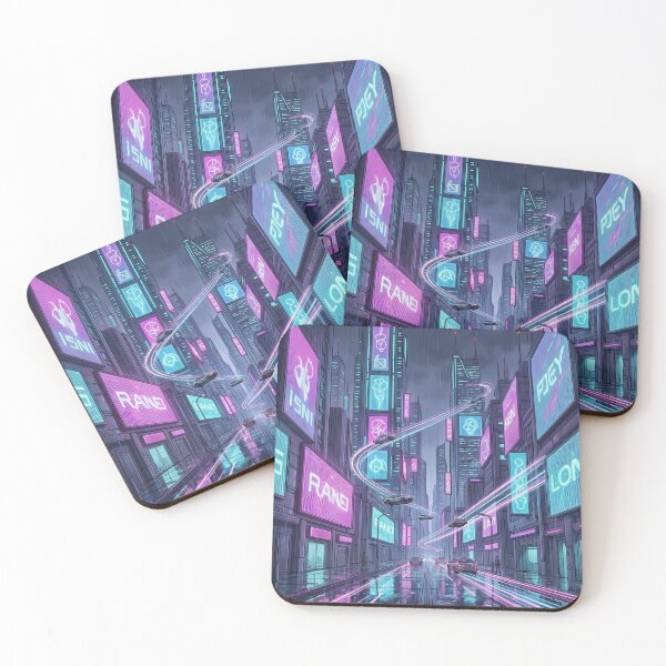 Item preview, Cyberpunk Neon City Futuristic Art Print designed and sold by DIUMERI.