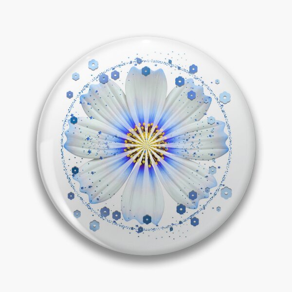 Item preview, Glowing Cyan and White Floral Mandala - Part of a 6-Color Collection designed and sold by MinimalAurashop.