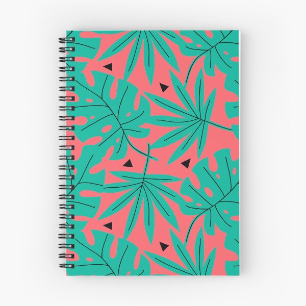 Item preview, Tropical Leaves Monstera Leaf Seamless Repeating Pattern Turquoise on Coral Red designed and sold by Itaya Art.