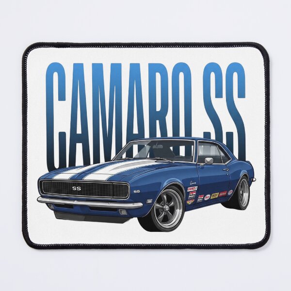 Item preview, Blue 1968 Chevrolet Camaro SS Classic American Muscle Vector Art designed and sold by Motorline44.