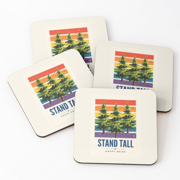 Item preview, Stand Tall, Happy Pride, Vintage Rainbow Pine Trees designed and sold by LuvePress.
