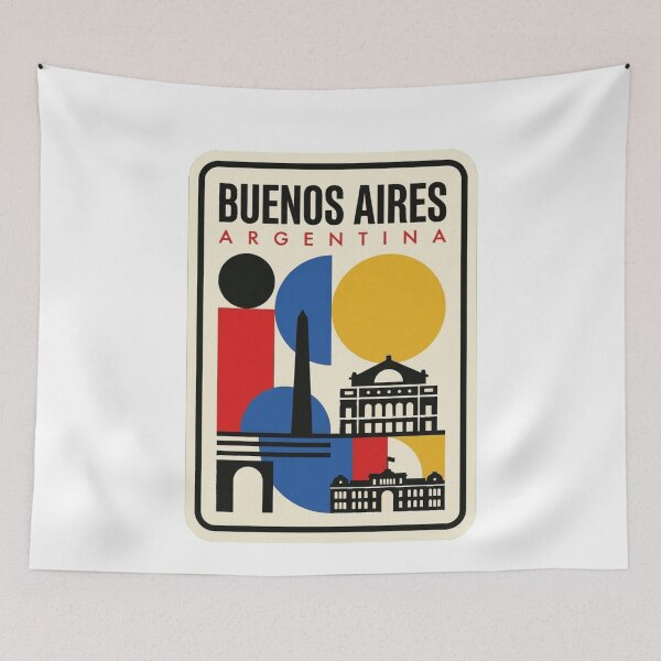 Item preview, Retro Buenos Aires Bauhaus Geometric Skyline designed and sold by k3rstman1.