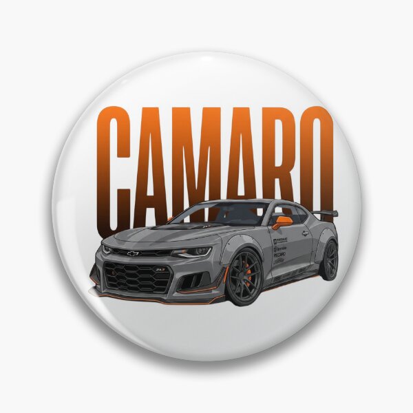 Item preview, Chevrolet Camaro ZL1 Grey Orange Widebody Muscle Car Vector Art designed and sold by Motorline44.