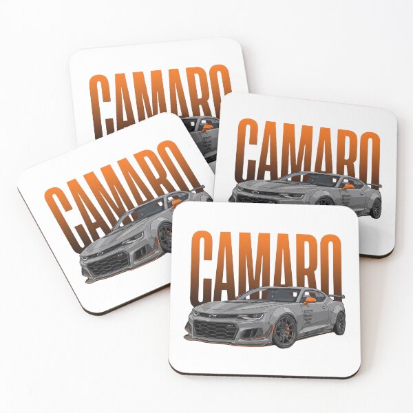 Item preview, Chevrolet Camaro ZL1 Grey Orange Widebody Muscle Car Vector Art designed and sold by Motorline44.