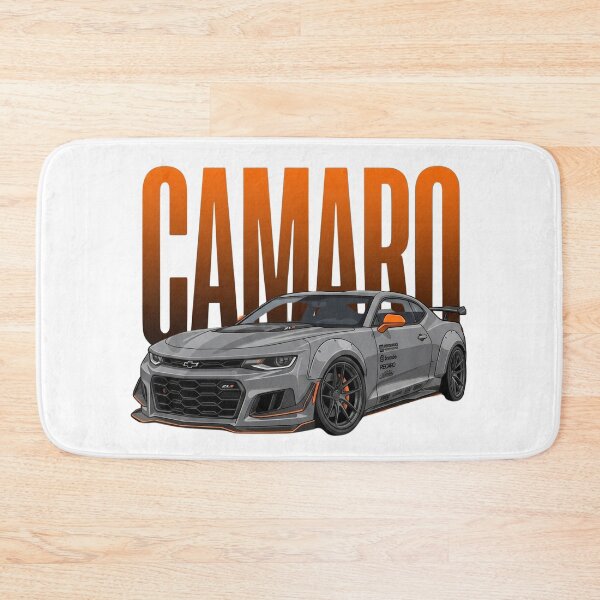 Item preview, Chevrolet Camaro ZL1 Grey Orange Widebody Muscle Car Vector Art designed and sold by Motorline44.