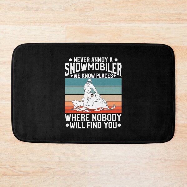 Item preview, Never Annoy Snowmobiler We Know Places Retro Stripe designed and sold by PaigeProc.