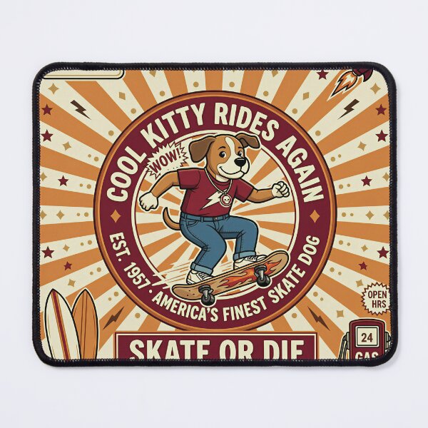Item preview, Retro Dog Skateboard Vintage Americana designed and sold by DIUMERI.