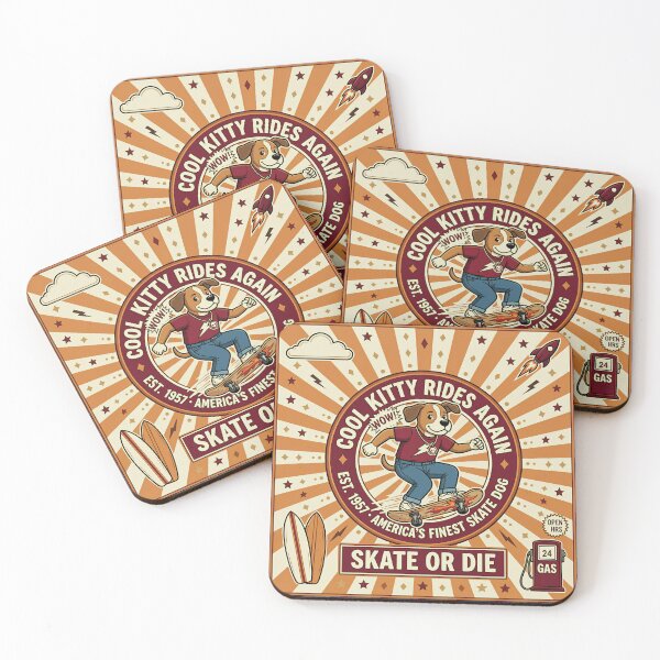 Item preview, Retro Dog Skateboard Vintage Americana designed and sold by DIUMERI.