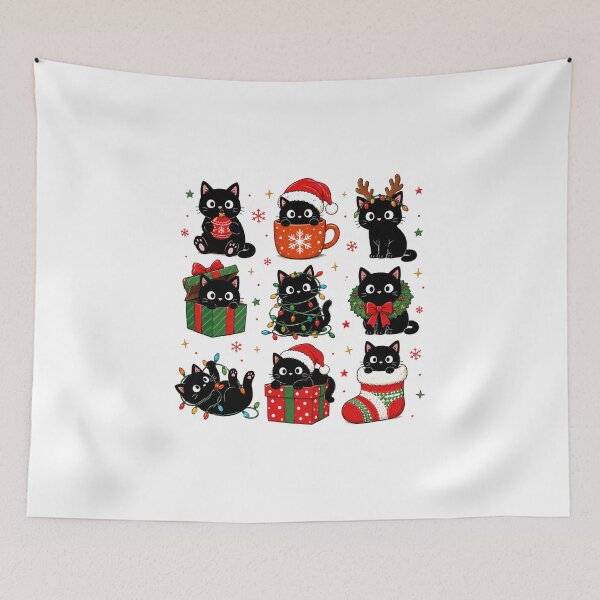 Item preview, Funny Cat Christmas Tree Tangled Lights designed and sold by DYAFLK.