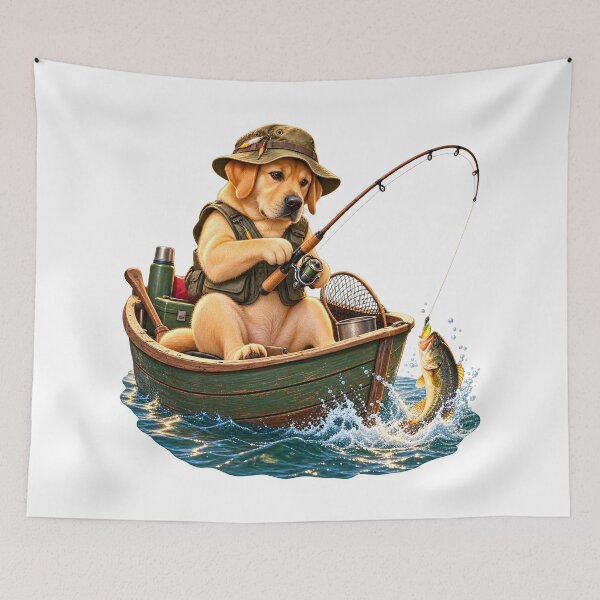 Item preview, Serious Labrador Retriever Fishing – Funny Fisherman Dog designed and sold by builtforyou.