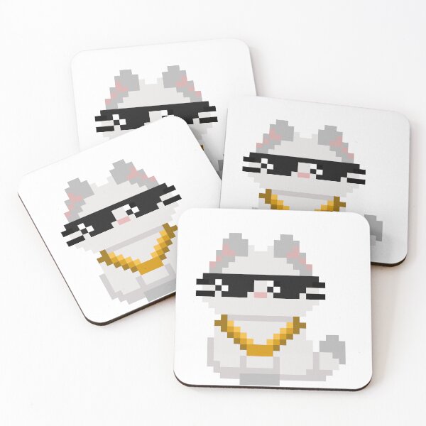 Item preview, Cool Pixel Art Cat with Sunglasses - Retro 8-Bit Gangsta Kitty designed and sold by PixelatedPets.