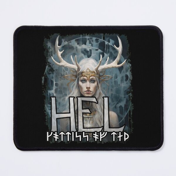 Item preview, Norse Goddess Hel Antlers Runes Dark Fantasy Artwork designed and sold by gaekleleassing.