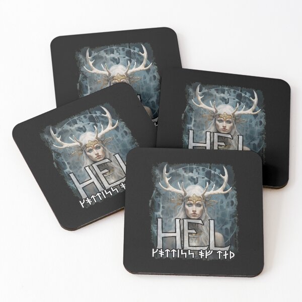 Item preview, Norse Goddess Hel Antlers Runes Dark Fantasy Artwork designed and sold by gaekleleassing.