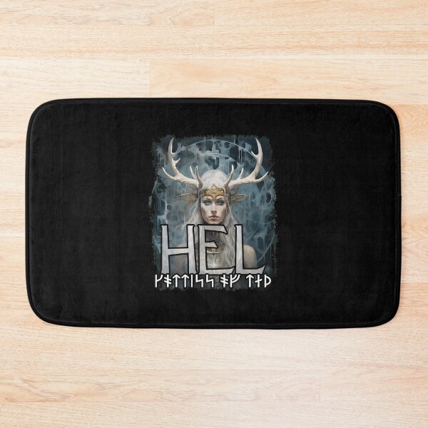 Item preview, Norse Goddess Hel Antlers Runes Dark Fantasy Artwork designed and sold by gaekleleassing.