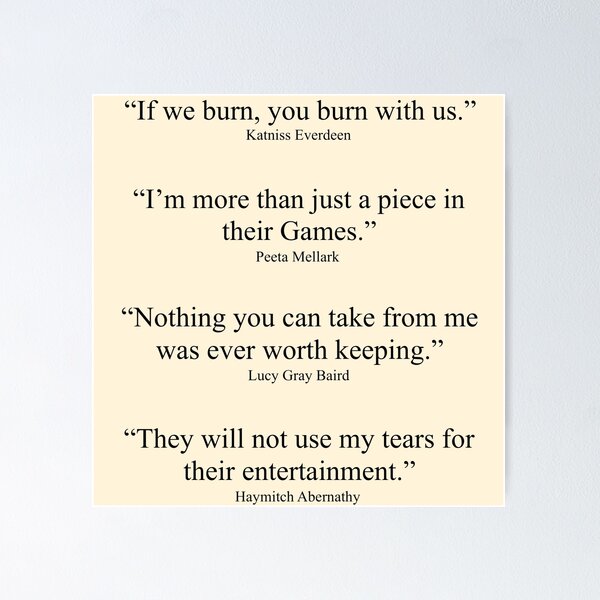 Item preview, Frases de los personajes principales de Los Juegos del Hambre designed and sold by immelissasavin.