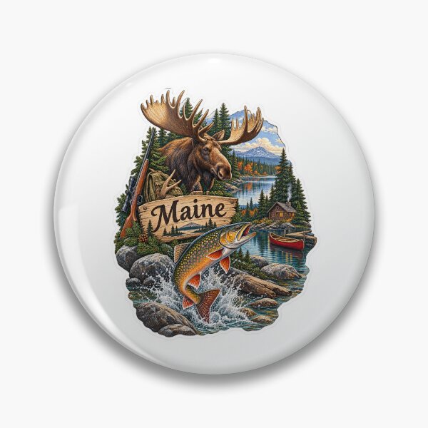 Item preview, Maine Hunting & Fishing designed and sold by Whimspired By Paxx.