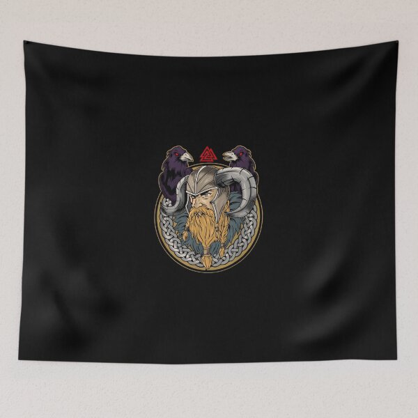 Item preview, Norse Warrior Raven Viking Valknut Symbol Art designed and sold by AvahBarnes.