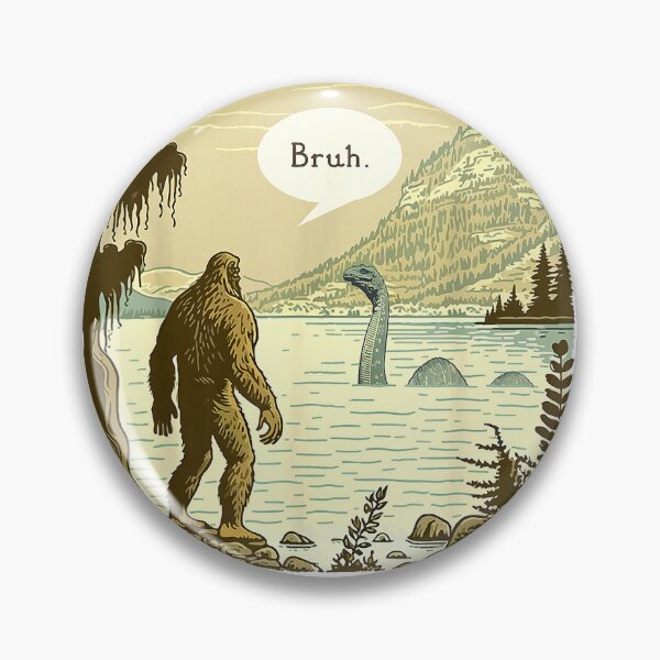 Item preview, Funny Bigfoot Sasquatch Loch Ness Monster Introvert Bruh T-Shirt designed and sold by SAK7.