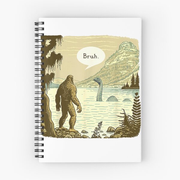 Item preview, Funny Bigfoot Sasquatch Loch Ness Monster Introvert Bruh T-Shirt designed and sold by SAK7.