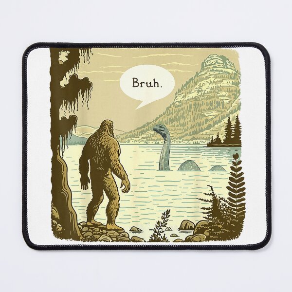 Item preview, Funny Bigfoot Sasquatch Loch Ness Monster Introvert Bruh T-Shirt designed and sold by SAK7.