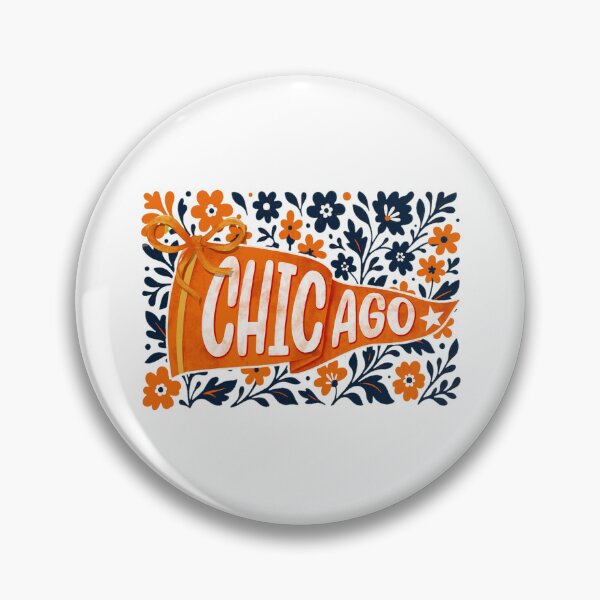 Item preview, Chicago Floral Pennant Retro Design designed and sold by kalyiahboitel.